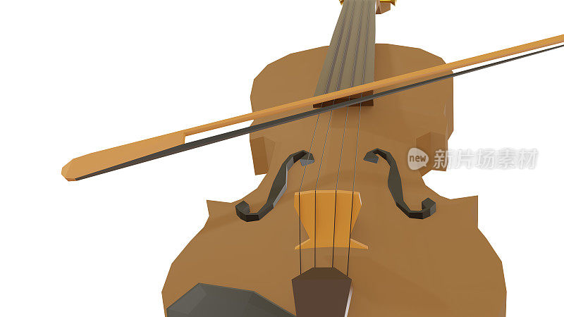 一个低聚小提琴的细节