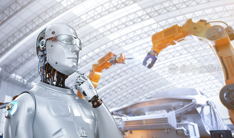 自动化工厂用机器人控制机器人手臂