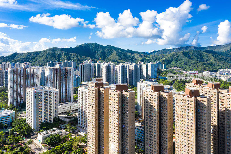 大埔市区住宅区鸟瞰图