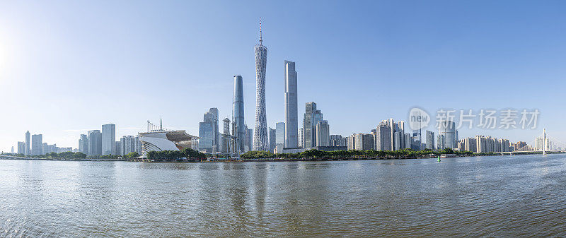 广州金融区城市天际线的建筑景观