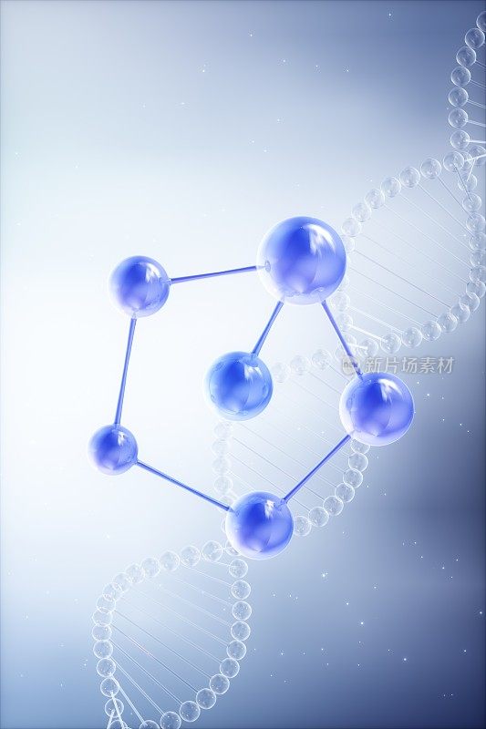 微观分子结构的三维渲染