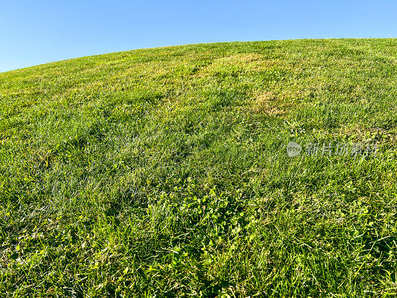 田园诗般的绿草青山，湛蓝的天空