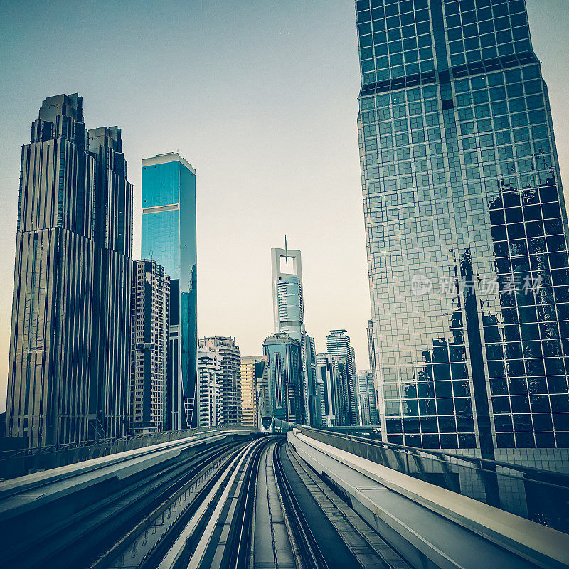 未来的地铁，迪拜，阿拉伯联合酋长国