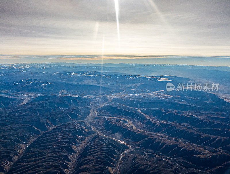 科罗拉多山脉的鸟瞰图