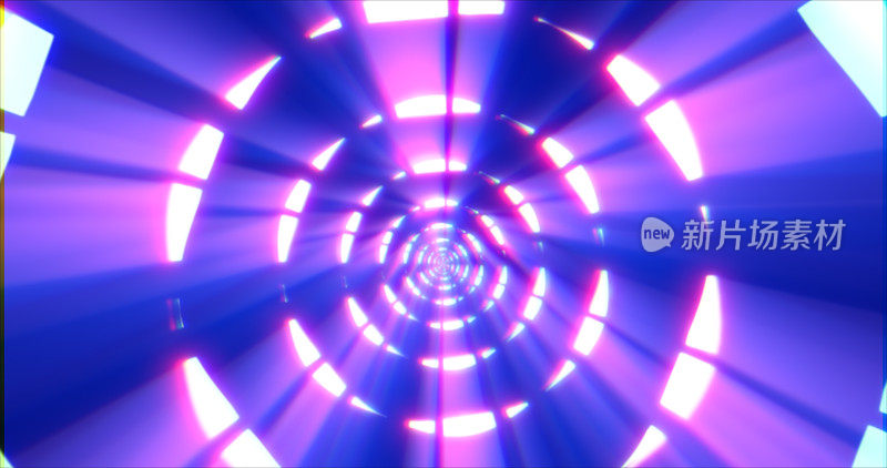 紫色能量数字圈隧道框架的线条和点的未来主义神奇发光明亮。抽象的背景