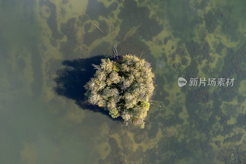 湖上的小岛，俯瞰风景