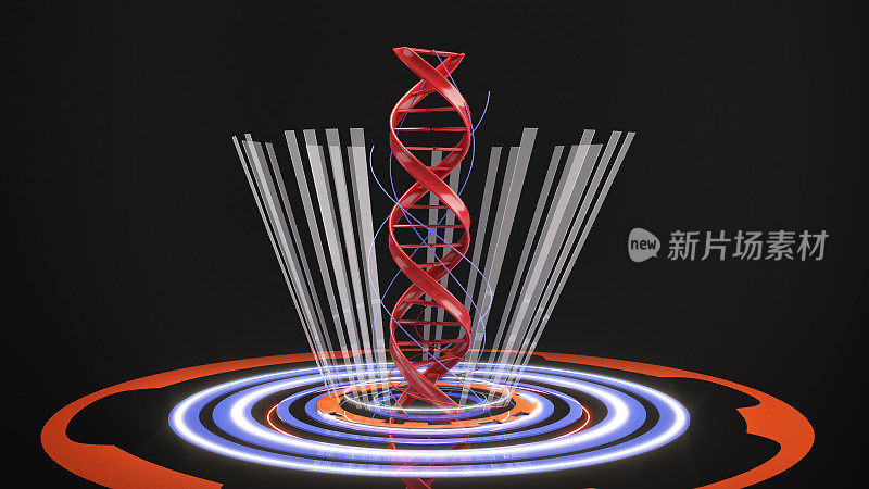 研究DNA，医学和健康知识，基因改造，DNA结构，3d渲染