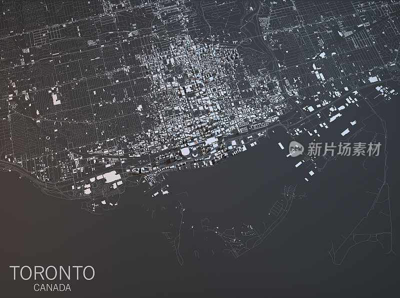 加拿大安大略省多伦多市卫星地图