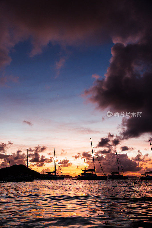 加勒比海安克雷奇的日落