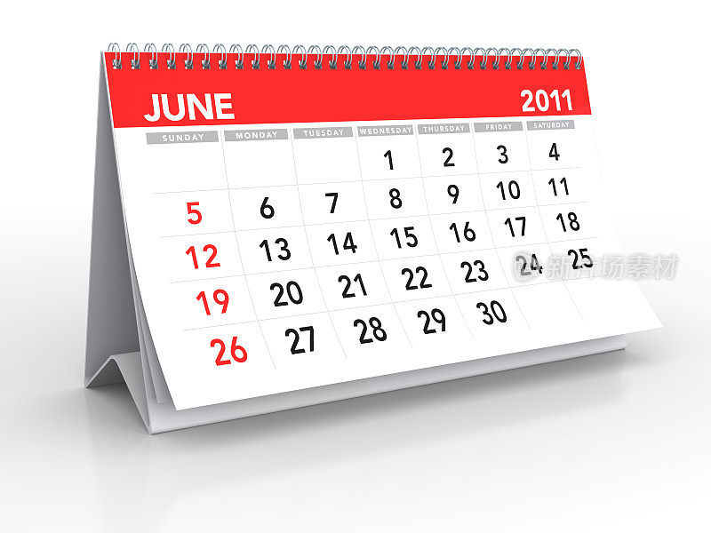 2011年6月-日历