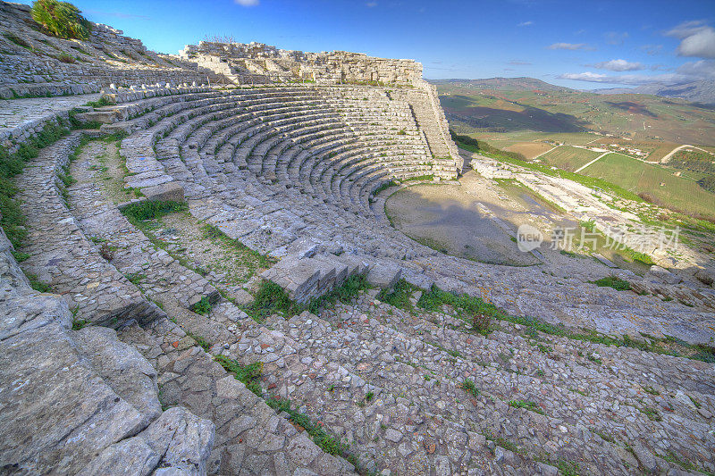 古希腊剧院遗址。Segesta-Italy。