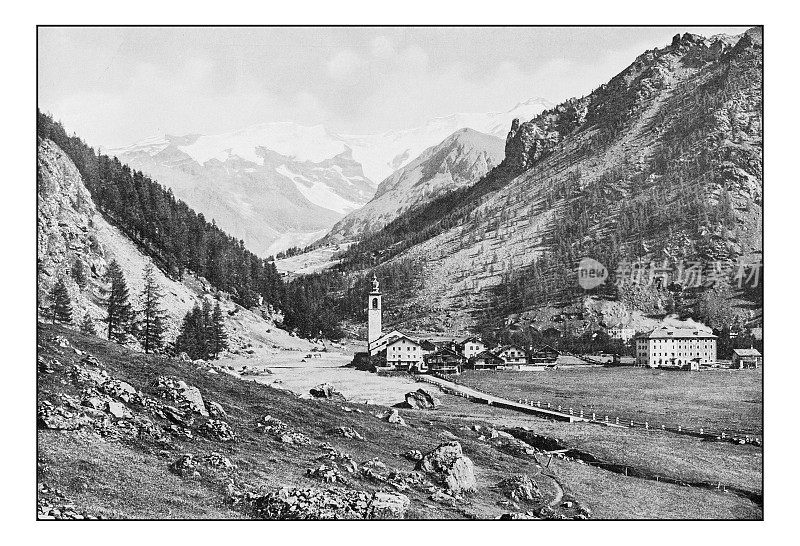 意大利古色古香的点印照片:皮埃蒙特和阿尔卑斯山，Gressoney