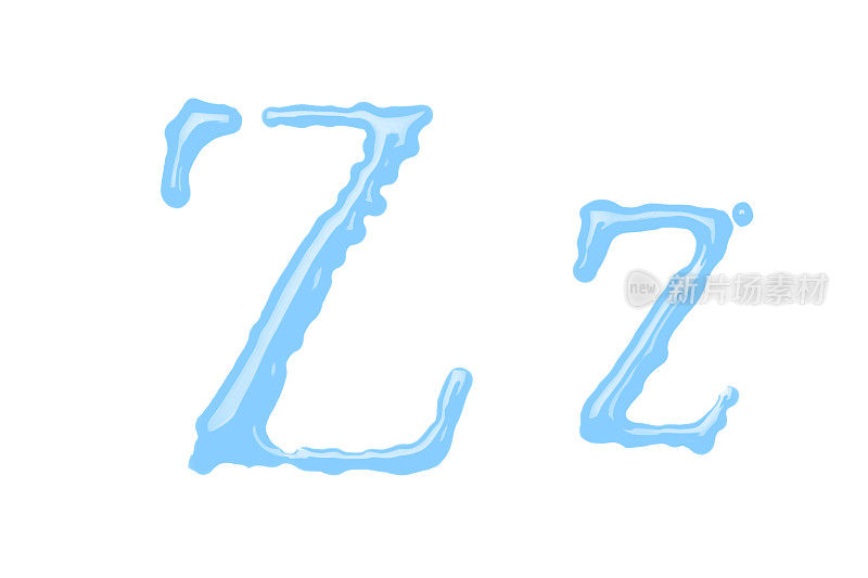 由水组成的大写字母和小写字母Z