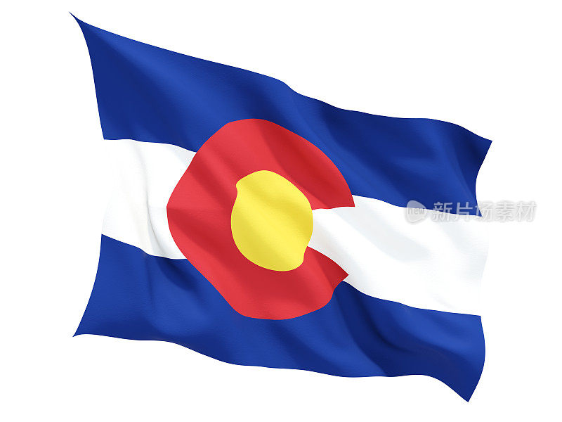 美国科罗拉多州国旗飘扬