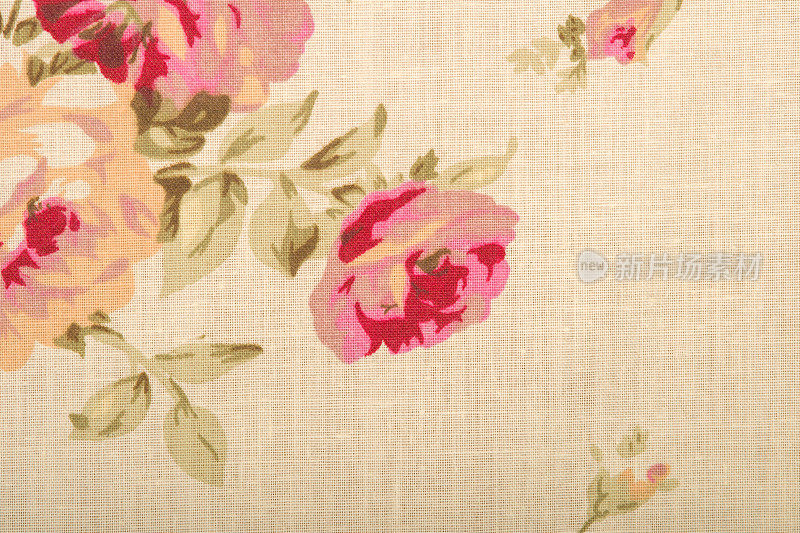 棉麻织物的纹理与绘图花