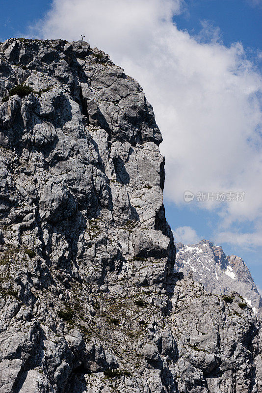 Wetterstein山脉和Zugspitze的石墙