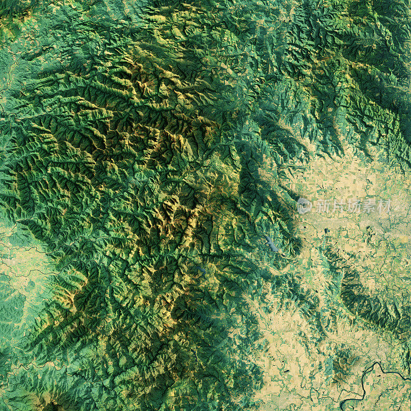 南鞍山3D渲染地形图颜色