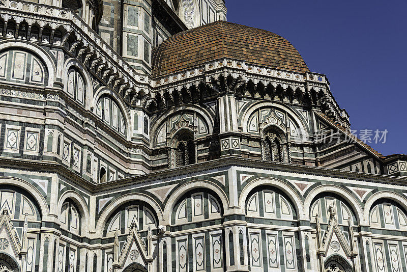 建筑细节，圣玛丽亚德尔菲奥里圆顶，佛罗伦萨，意大利