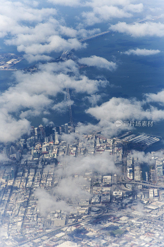 美国加州旧金山的空中街景