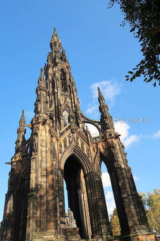 苏格兰爱丁堡沃尔特・斯科特爵士纪念碑哥特式塔
