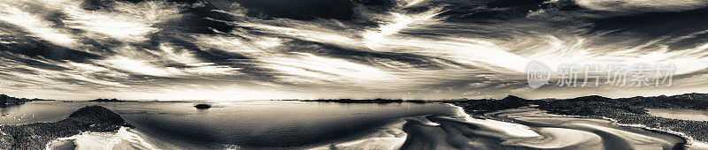 怀特黑文海滩的全景鸟瞰图在圣灵群岛，昆士兰，澳大利亚