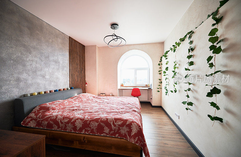 现代功能风格的卧室室内设计。