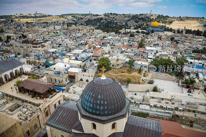耶路撒冷旧城鸟瞰图