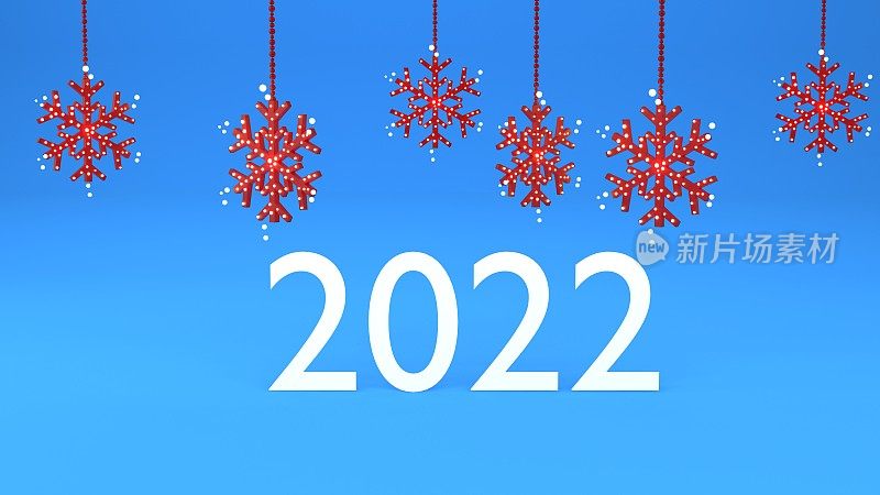 圣诞贺卡背景与雪花在2022标题