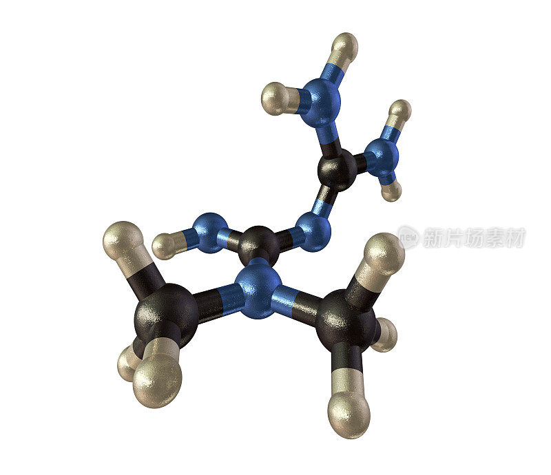 二甲双胍的分子模型