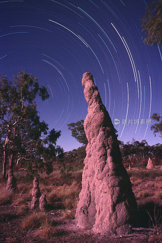 在澳大利亚内陆用白蚁丘指向星星的星迹