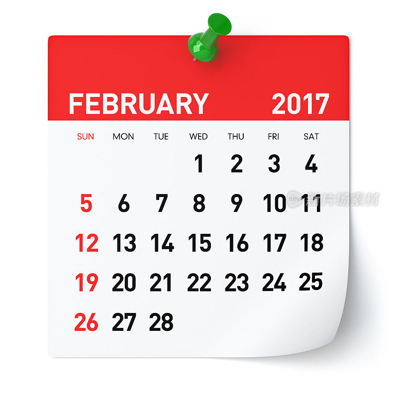 2017年2月-日历