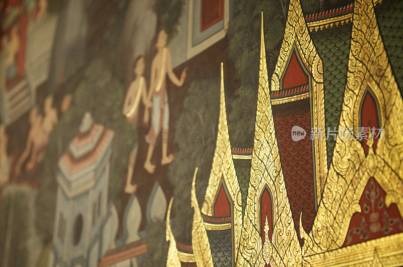 古泰国佛教寺庙的正面泰国曼谷