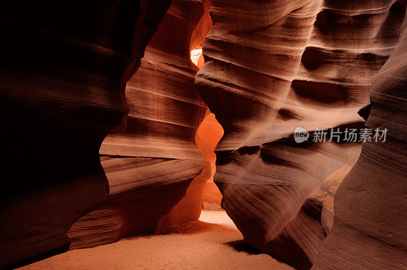 上部羚羊峡谷的抽象景观，亚利桑那州，美国