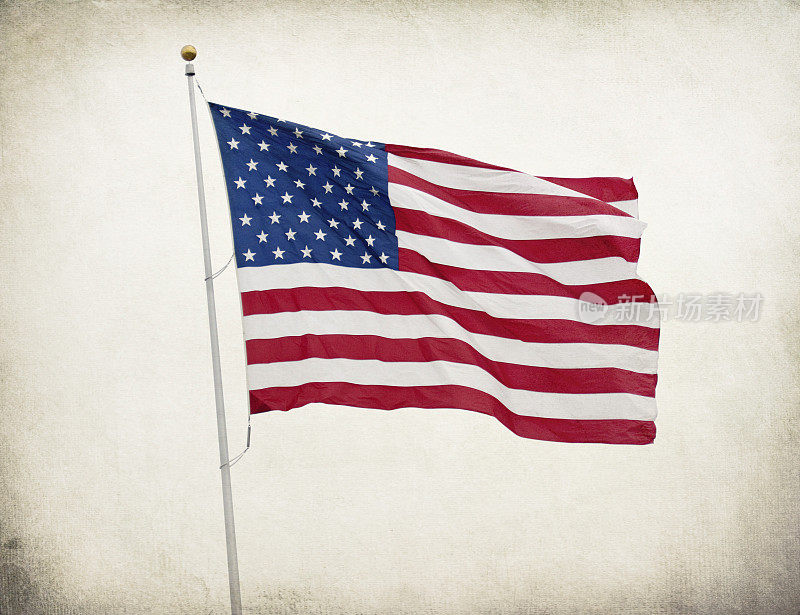 美国国旗与纹理和色调的背景
