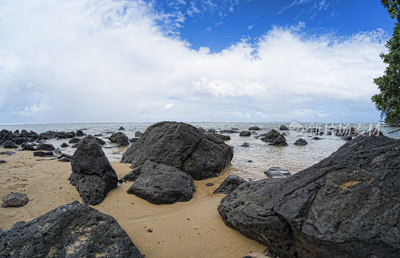 夏威夷考艾岛的阿纳霍拉海滩公园