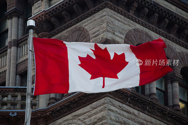 旧市政厅上的加拿大国旗