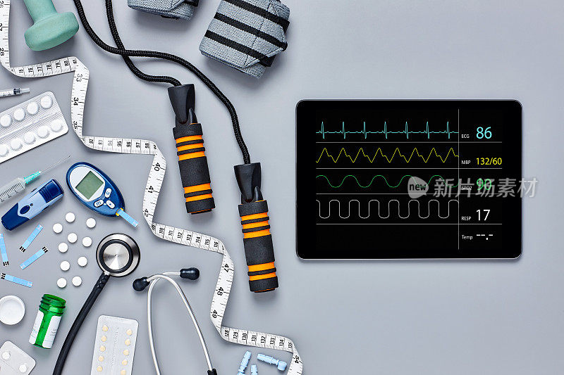 医疗设备用数字平板显示脉冲迹线