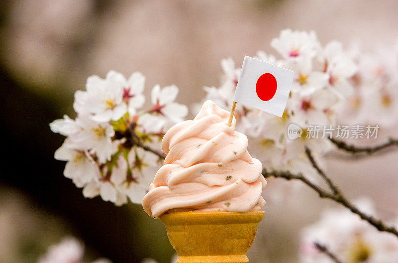 日本京都的樱花冰淇淋