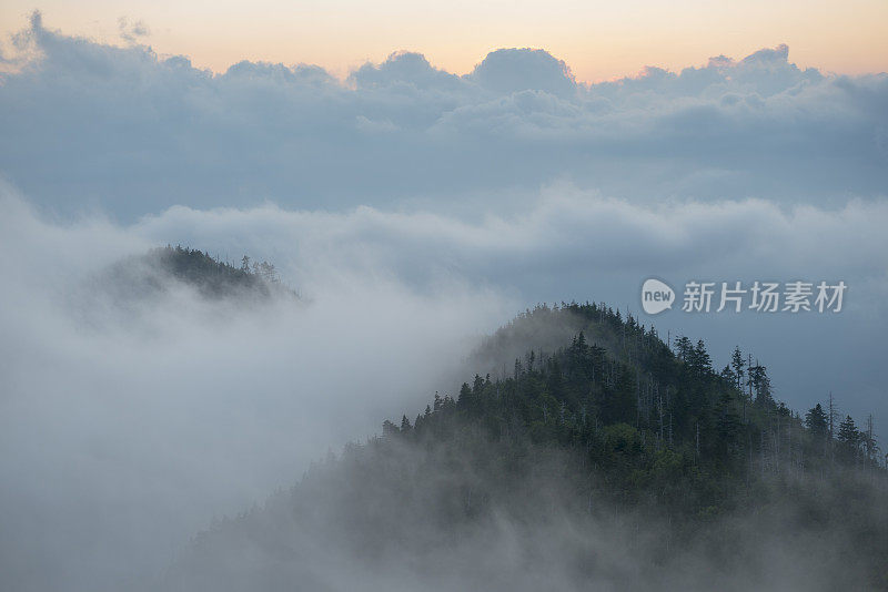 勒孔特山日落大烟山国家公园