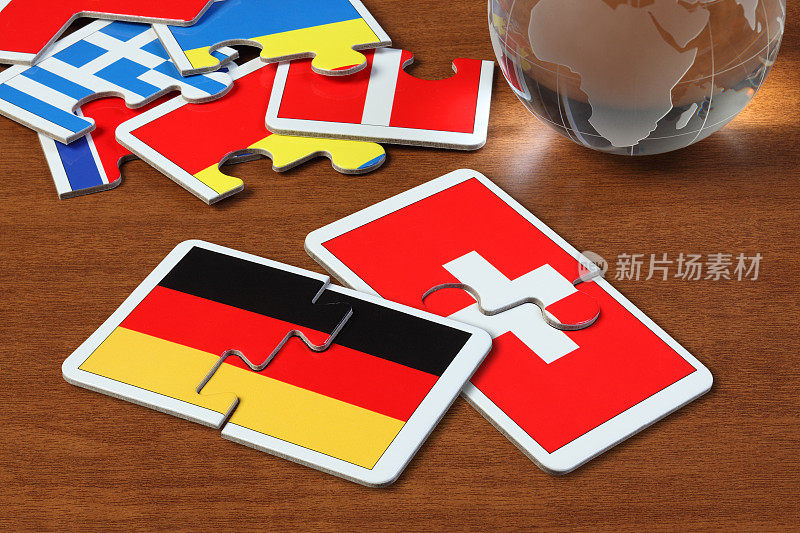 德国和瑞士国旗的拼图