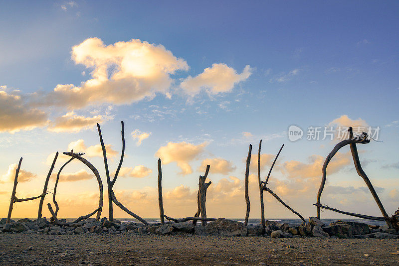 新西兰南岛霍基提卡岛浮木霍基提卡标志