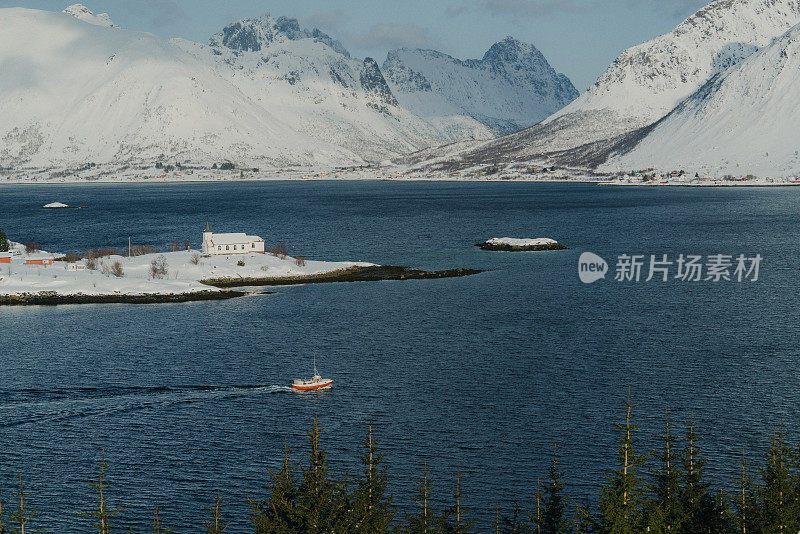 罗浮敦群岛上宁静的渔村