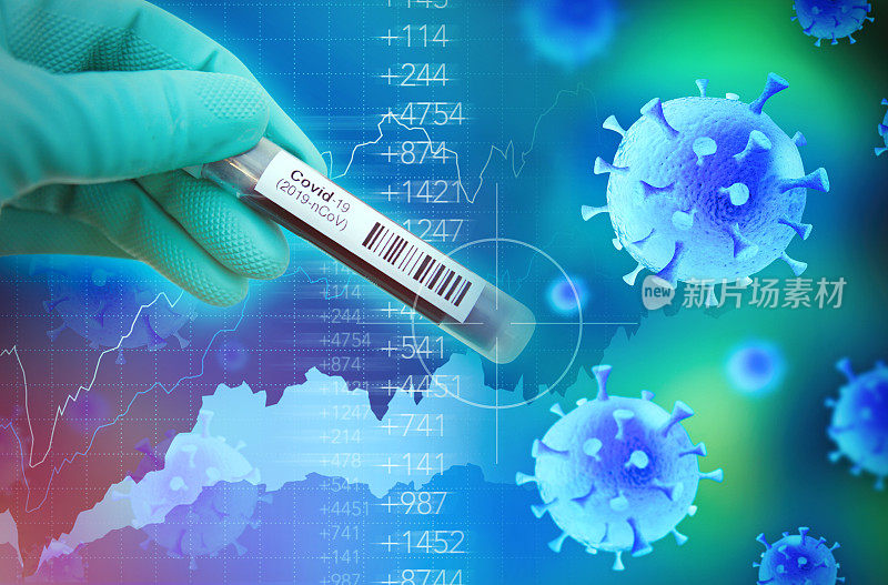 新冠肺炎照片的蒙太奇