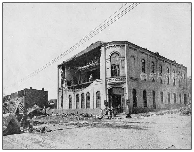 大气旋在圣路易斯的古董照片，1896年5月27日