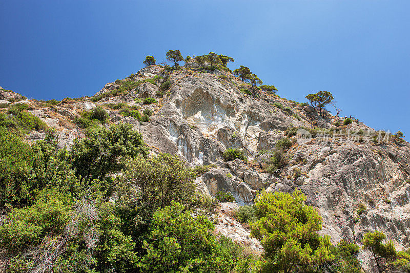 希腊科孚岛的高山。