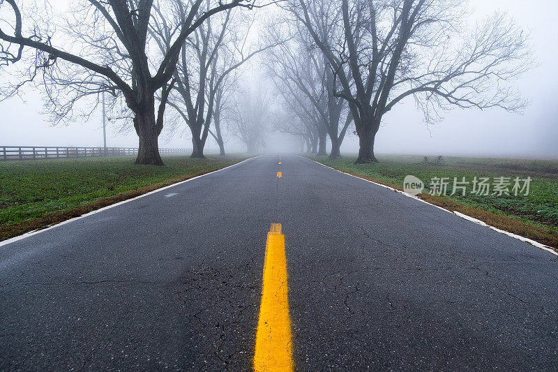 阿肯色高速公路的黄色中线