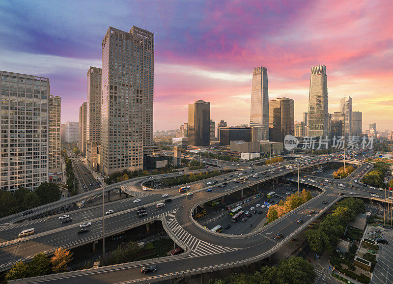 北京中央商务区建筑天际线，北京中国城市景观