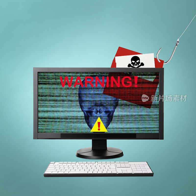网络攻击导致桌面电脑屏幕出现警告信号
