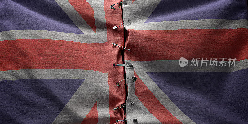 英国国旗安全固定在一起