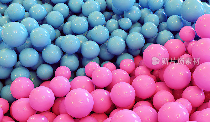 摘要球堆探索分离的性别和颜色